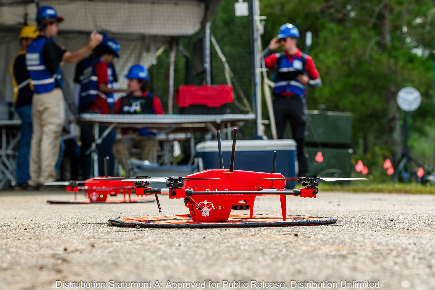 UGV and UAV on ambush course