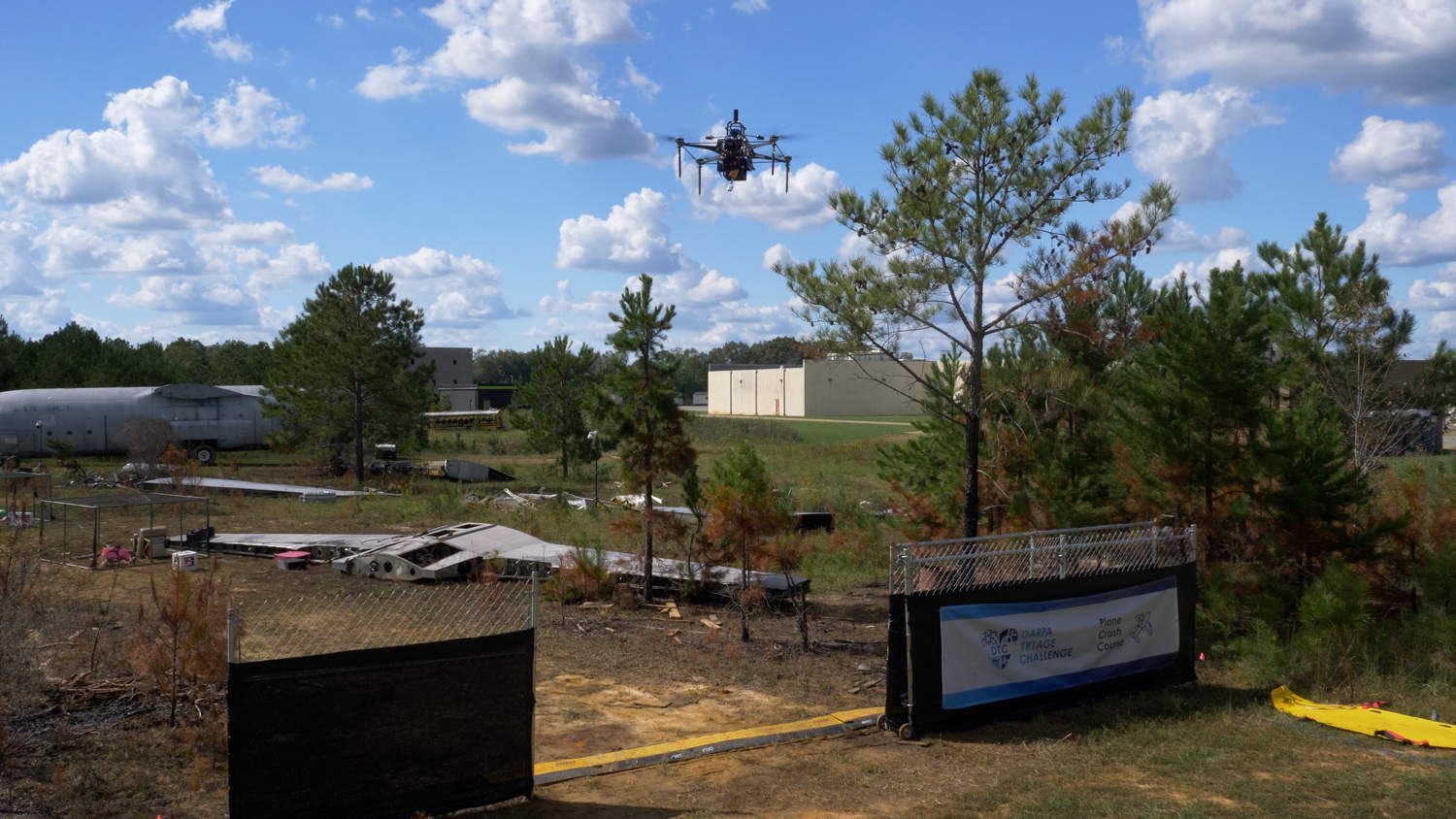 UAV surveying airplane crash field