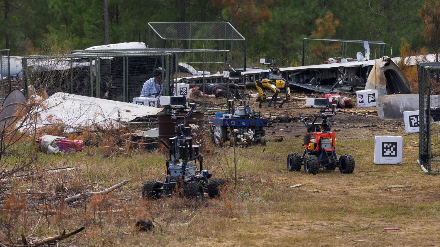 Team Chiron's UGV surveying airplane crash course