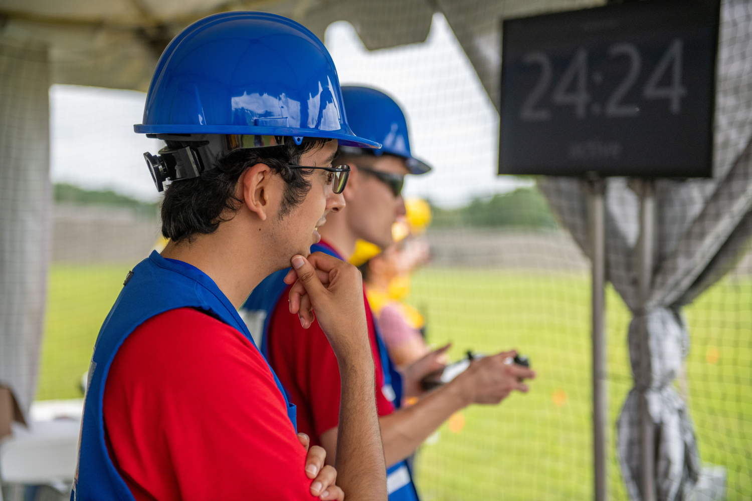 RoboScout team member eagerly watches run