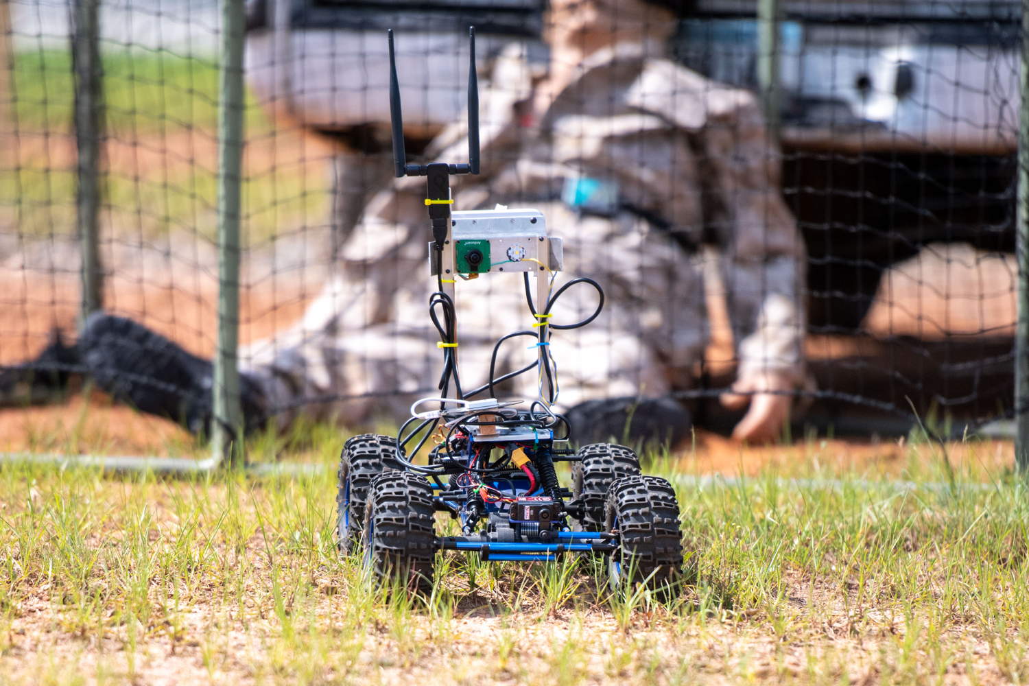 UGV with medical manikin in background